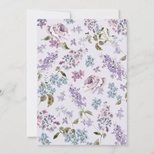 Faire-part Graduation florale pourpre (Dos)