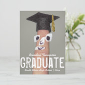 Faire-part Graduation Funny Grad Casquette Cartoon 2023 Gradu (Debout devant)