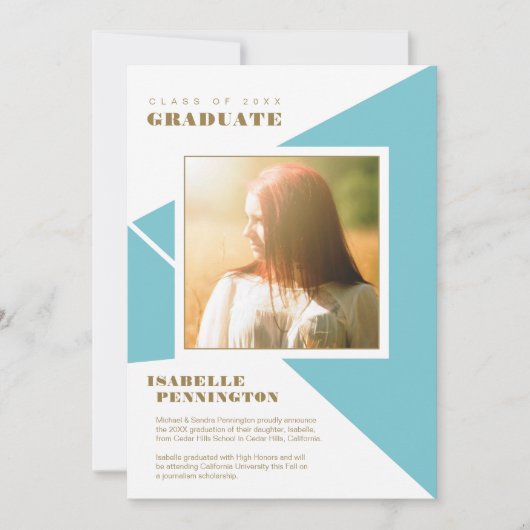 Faire-part Graduation graphique Triangle moderne (Devant)