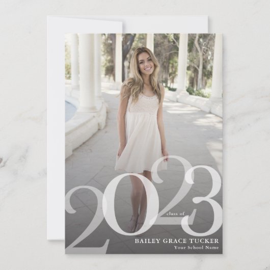 Faire-part Graduation Gras GRAD 2023 Overlay (Devant)