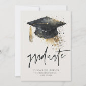 Faire-part Graduation manuscrite à la mode moderne (Devant)
