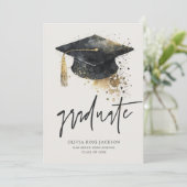 Faire-part Graduation manuscrite à la mode moderne (Debout devant)