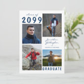 Faire-part Graduation minimale 5 Collage de photos Script (Debout devant)