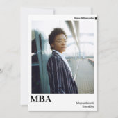 Faire-part Graduation minimale en MBA photo (Devant)