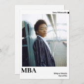 Faire-part Graduation minimale en MBA photo (Devant / Derrière)
