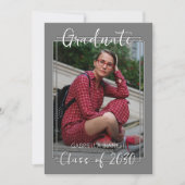 Faire-part Graduation minimaliste Gris Clair (Devant)