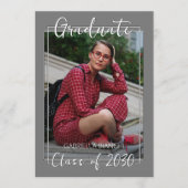 Faire-part Graduation minimaliste Gris Clair (Devant)