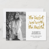 Faire-part Graduation minimaliste photo et bassel (Devant)