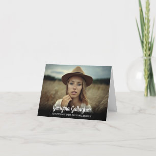 Faire-part Graduation Modern Bold Photo   Script Grad Nom