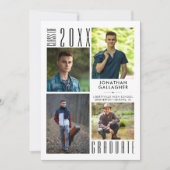 Faire-part Graduation Modern Sleek Photo Collage (Devant)