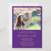 Faire-part Graduation moderne 2 Photo Gold Script Casquette v (Dos)