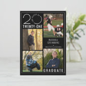 Faire-part Graduation moderne Black Styliste Année (Debout devant)