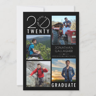 Faire-part Graduation moderne Black Styliste Année