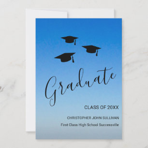 Faire-part Graduation moderne bleue