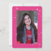 Faire-part Graduation moderne Hot Rose & White Sparkle (Dos)