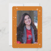Faire-part Graduation moderne Orange & White Sparkle (Dos)