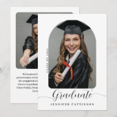 Faire-part Graduation moderne personnalisée (Devant / Derrière)