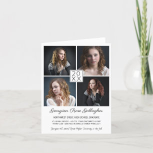 Faire-part Graduation Moderne Photo Collage Simple Grad