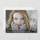 Faire-part Graduation moderne | Photo de script lettres main (Devant)