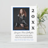 Faire-part Graduation Moderne Photo Simple Grad Year Blue (Debout devant)