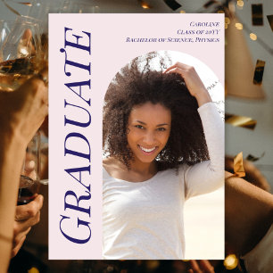 Faire-part Graduation moderne rose personnalisée 2024 Arch Ph