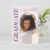 Faire-part Graduation moderne rose personnalisée 2025 Arch Ph (Debout devant)