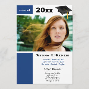 Faire-part Graduation Open House Blue)