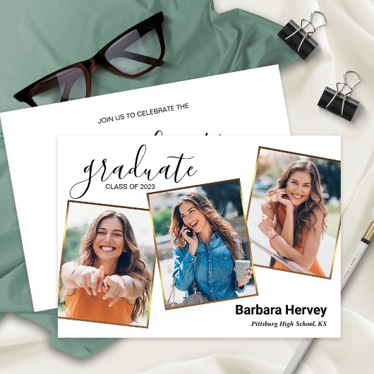Faire-part Graduation Party 3 Photos Classe de 2023