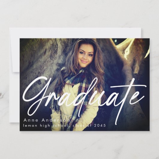 Faire-part Graduation personnalisée du script photo (Devant)
