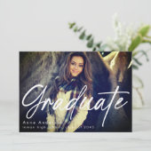 Faire-part Graduation personnalisée du script photo (Debout devant)