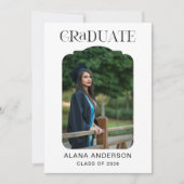 Faire-part Graduation Photo Announcement Modern Arch Black (Devant)