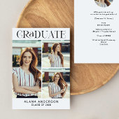 Faire-part Graduation Photo Announcement Modern Collage