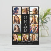 Faire-part Graduation Photo Collage Black (Debout devant)