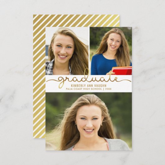 Faire-part Graduation Photo Collage Easy do-it-yourself Modèl (Devant / Derrière)