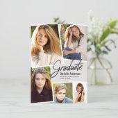Faire-part Graduation Photo Collage Marqueur moderne Script (Debout devant)