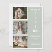 Faire-part Graduation Photo Collage Nom vert Graduation (Devant)