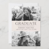 Faire-part Graduation photo de la crème moderne Edge 2 (Devant)