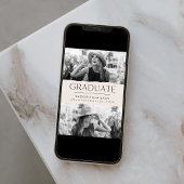 Faire-part Graduation photo de la crème moderne Edge 2