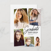 Faire-part Graduation Photo Histoire Collage Script moderne (Devant / Derrière)