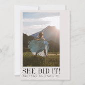 Faire-part Graduation photo minimale classique (Devant)