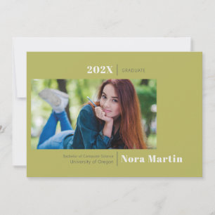 Faire-part Graduation photo minimaliste Avocado