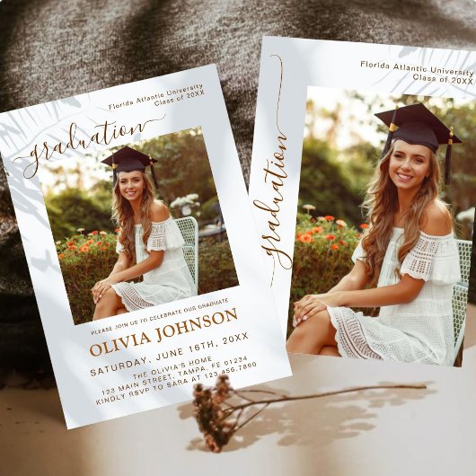 Faire-part Graduation photo minimaliste moderne