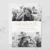 Faire-part Graduation photo Modern Edge Gold 2 (Devant)