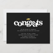 Faire-part Graduation photo moderne audacieuse typographie no (Dos)