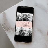 Faire-part Graduation photo moderne Edge Blush 2