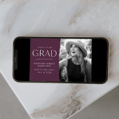 Faire-part Graduation photo moderne Edge violet