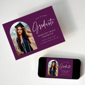 Faire-part Graduation photo moderne en arc violet