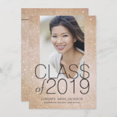 Faire-part Graduation Photo Sable Flush Sand Stacked Texte (Devant / Derrière)