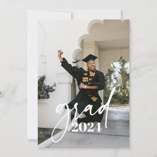 Faire-part Graduation photo simple et moderne (Devant)
