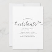 Faire-part Graduation Photo Simple Moderne Calligraphie Coeur (Dos)